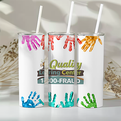 20oz Quality Learing Center Expressive Graphic Tumbler – Your Vibe, Your Drink! ✨